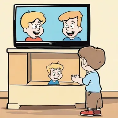 I reluctantly agreed to watch cartoons with my little brother.