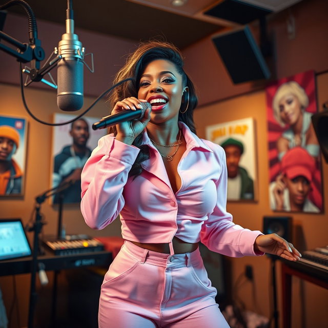 Passion Unleashed: Female Rapper in Action