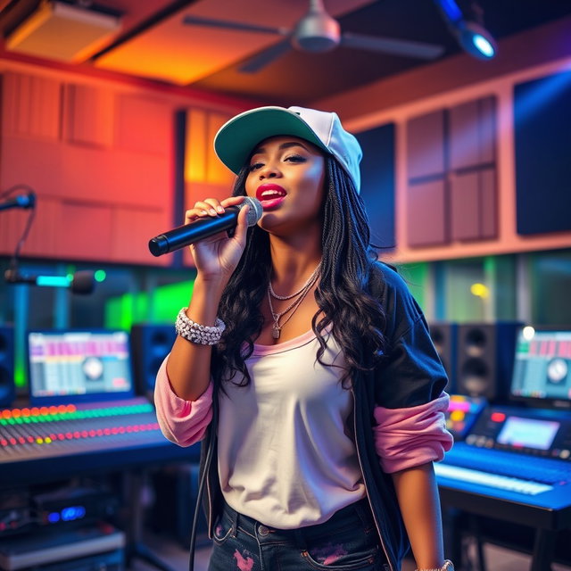 Unleash Your Vibe: Confident Female Rapper
