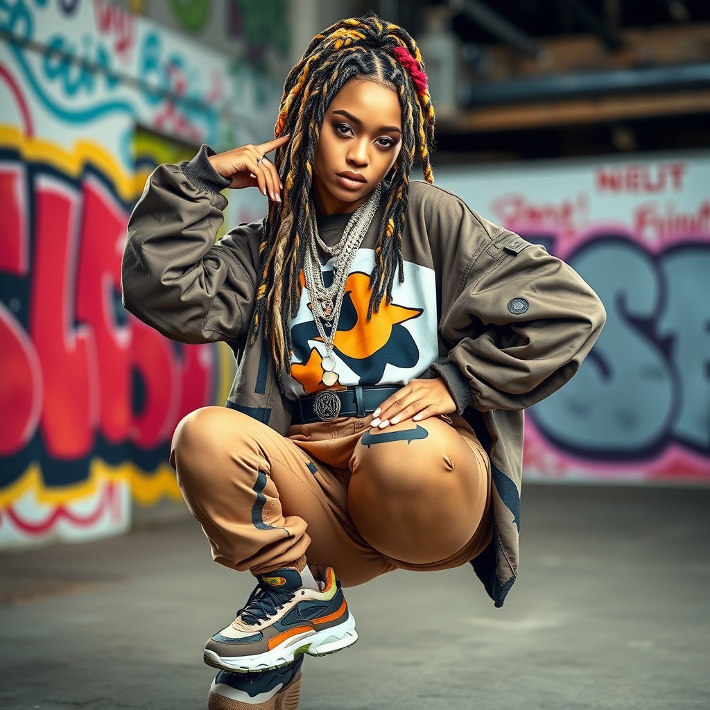 Unleash Your Vibe: Confident Female Rapper