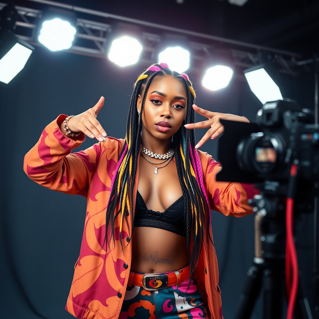 Unleash Your Inner Star: Fierce Female Rapper in Action