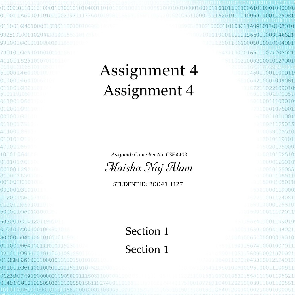 A visually appealing cover page design for an academic assignment