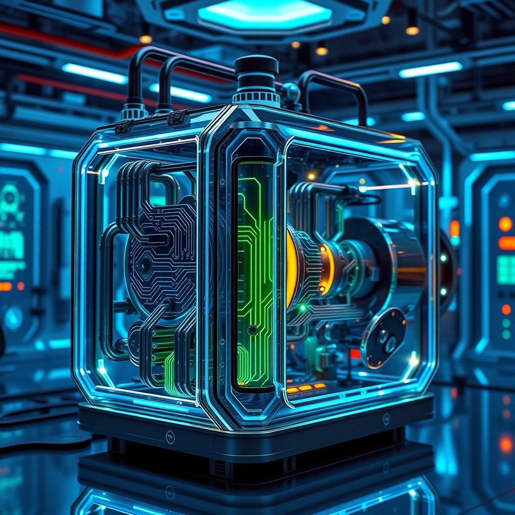 A futuristic reaktor design, showcasing a sleek and advanced energy generation system