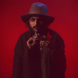 A detailed portrayal of MC Stan, the Indian rapper, capturing his unique style and energetic persona.