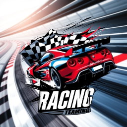 A striking design for a racing team T-shirt featuring a dynamic racing theme