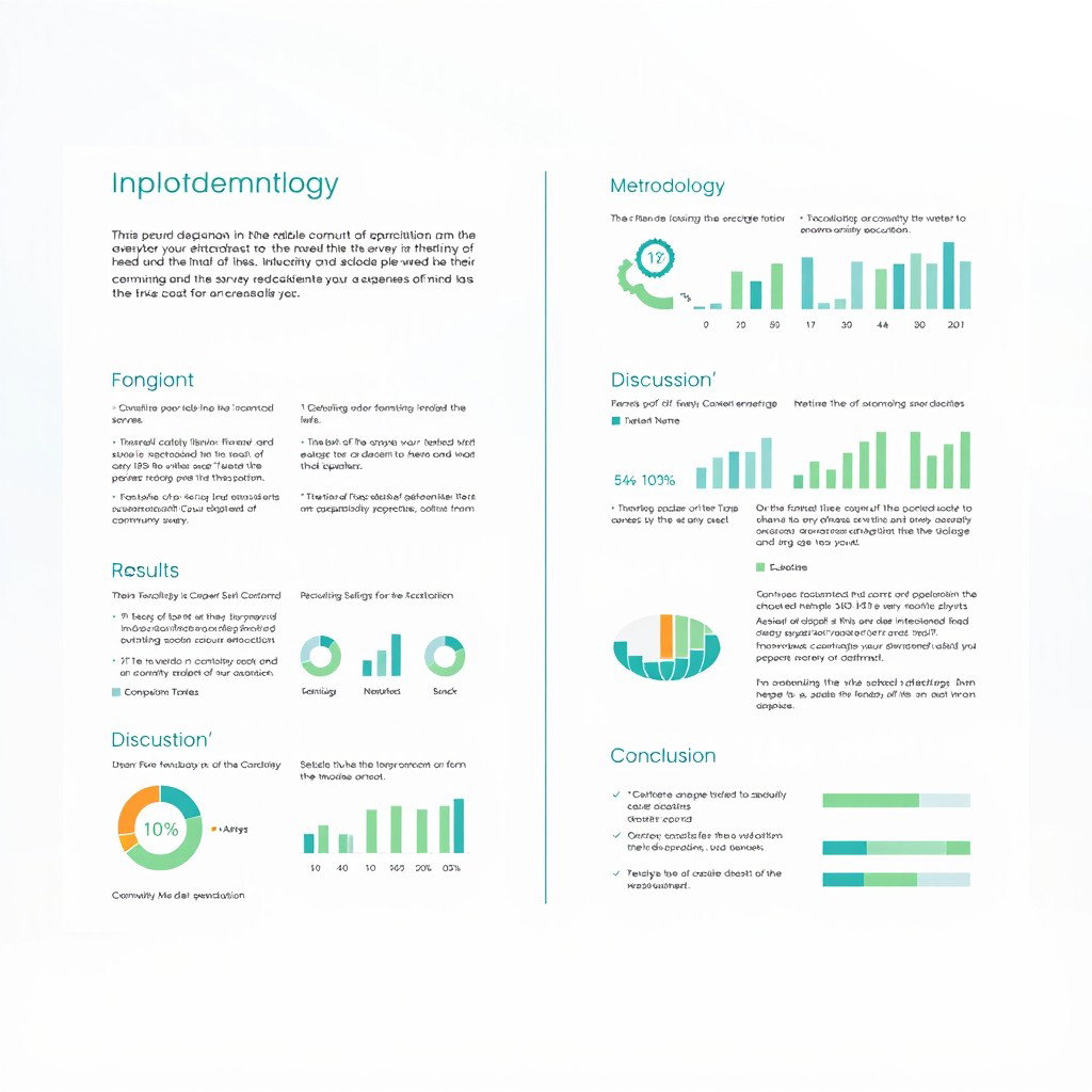 A detailed report layout showcasing the implementation of a community satisfaction survey