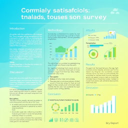 A detailed report layout showcasing the implementation of a community satisfaction survey