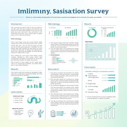 A detailed report layout showcasing the implementation of a community satisfaction survey