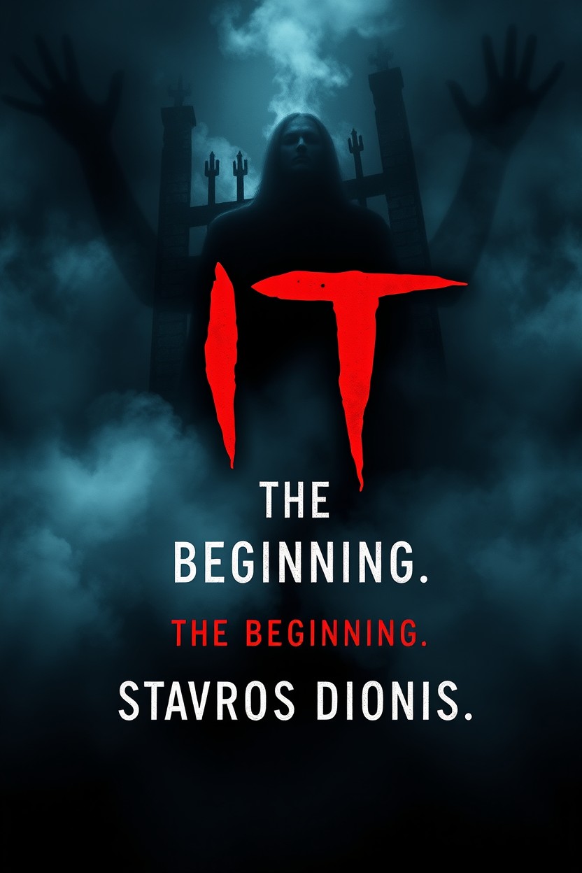 A captivating book cover design for a novel titled 'It