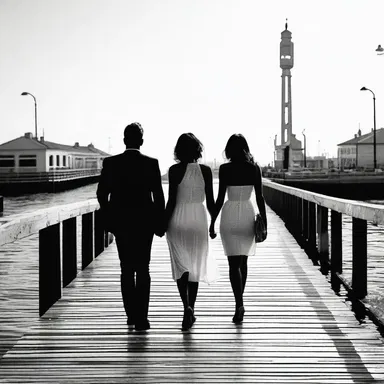 Although the fish stalls at the market emitted a strong stinkiness, the couple enjoyed their romantic stroll along the pier.