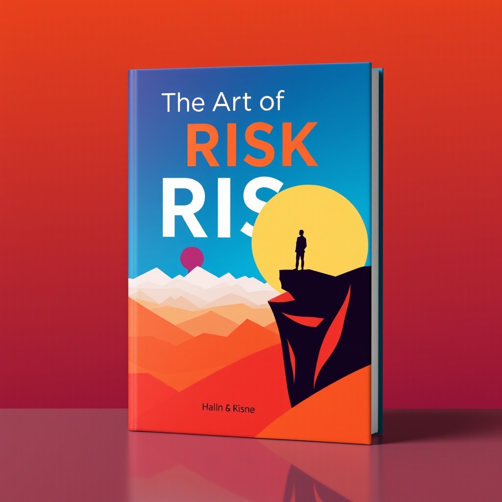 A book cover design for 'The Art of Risk', showcasing a visually striking and modern aesthetic