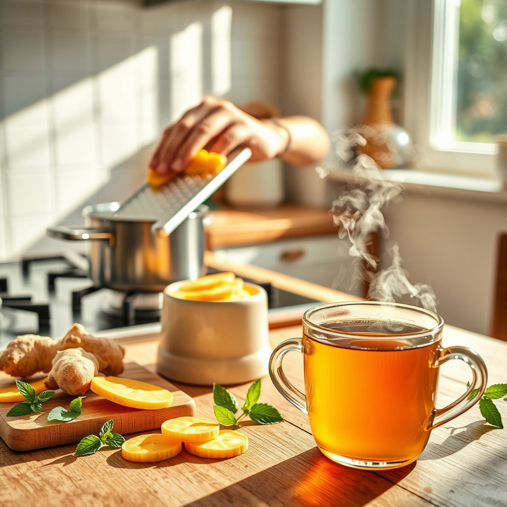 Brew the Perfect Ginger Tea in a Bright Kitchen