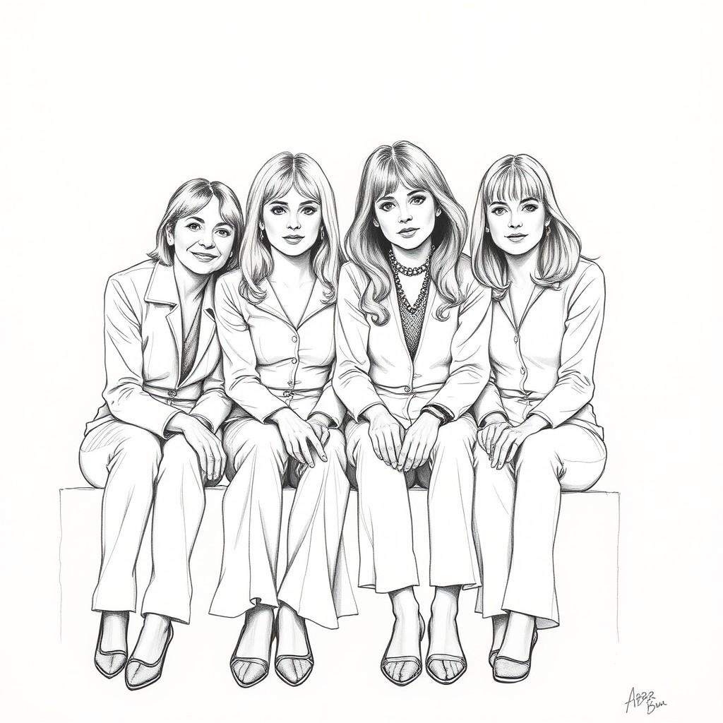 ABBA: A Timeless Tribute in Pencil Sketch