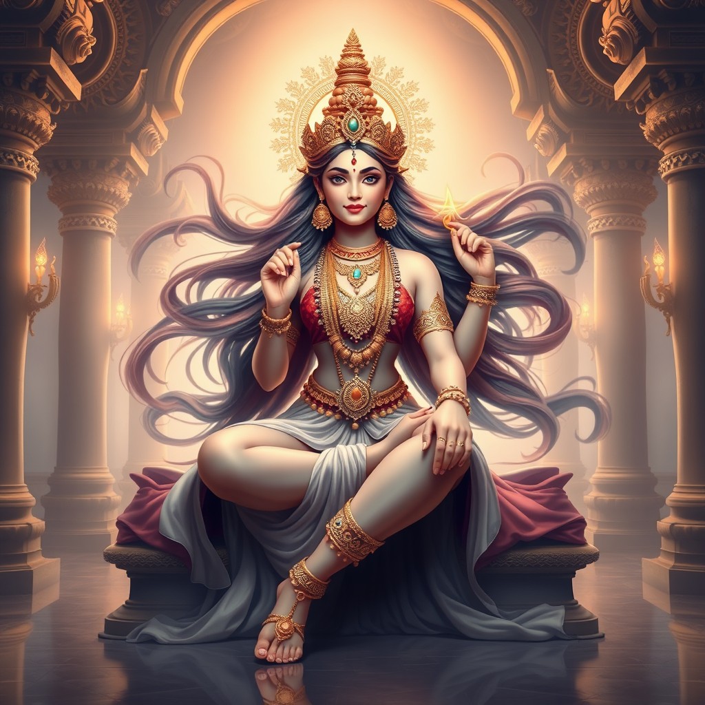 Stunning Depictions of Divine Hindu Goddess Devi in Celestial Splendor