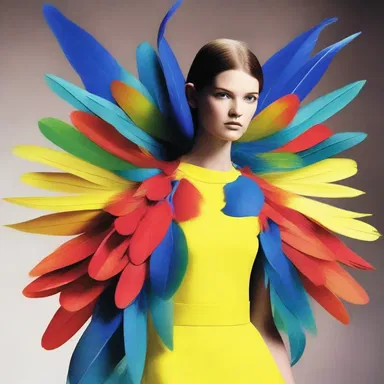 The fashion designer incorporated the vibrant colors of the warbler's feathers into her latest collection.