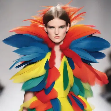 The fashion designer incorporated the vibrant colors of the warbler's feathers into her latest collection.