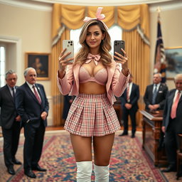 A captivating 18-year-old Arabic woman with a slim, curvy figure, featuring large breasts, a tiny waist, and very wide hips