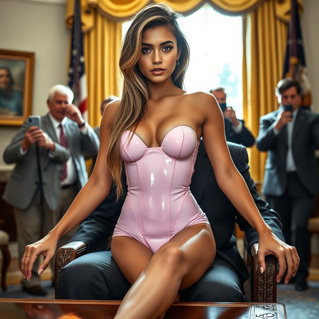 A breathtaking 19-year-old Arabic woman with a stunning thin and petite build, showcasing delicate breasts, a tiny waist, and very wide hips