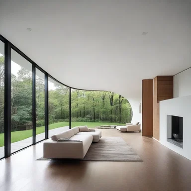 The minimalist interior design of the modern house featured an elegant sculpture inspired by the graceful curves of the occipital vein.