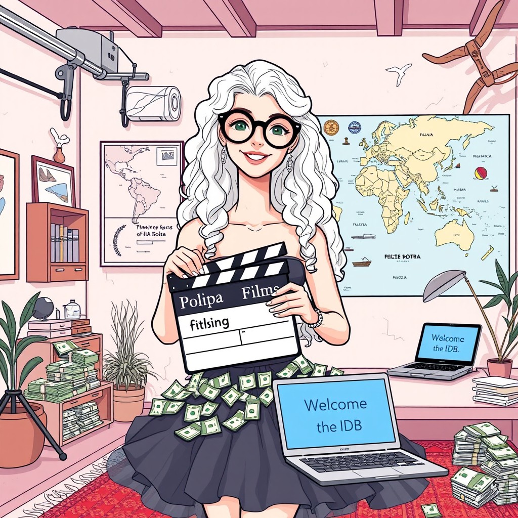 A pixel art style illustration featuring a white woman with long, curly hair and round glasses