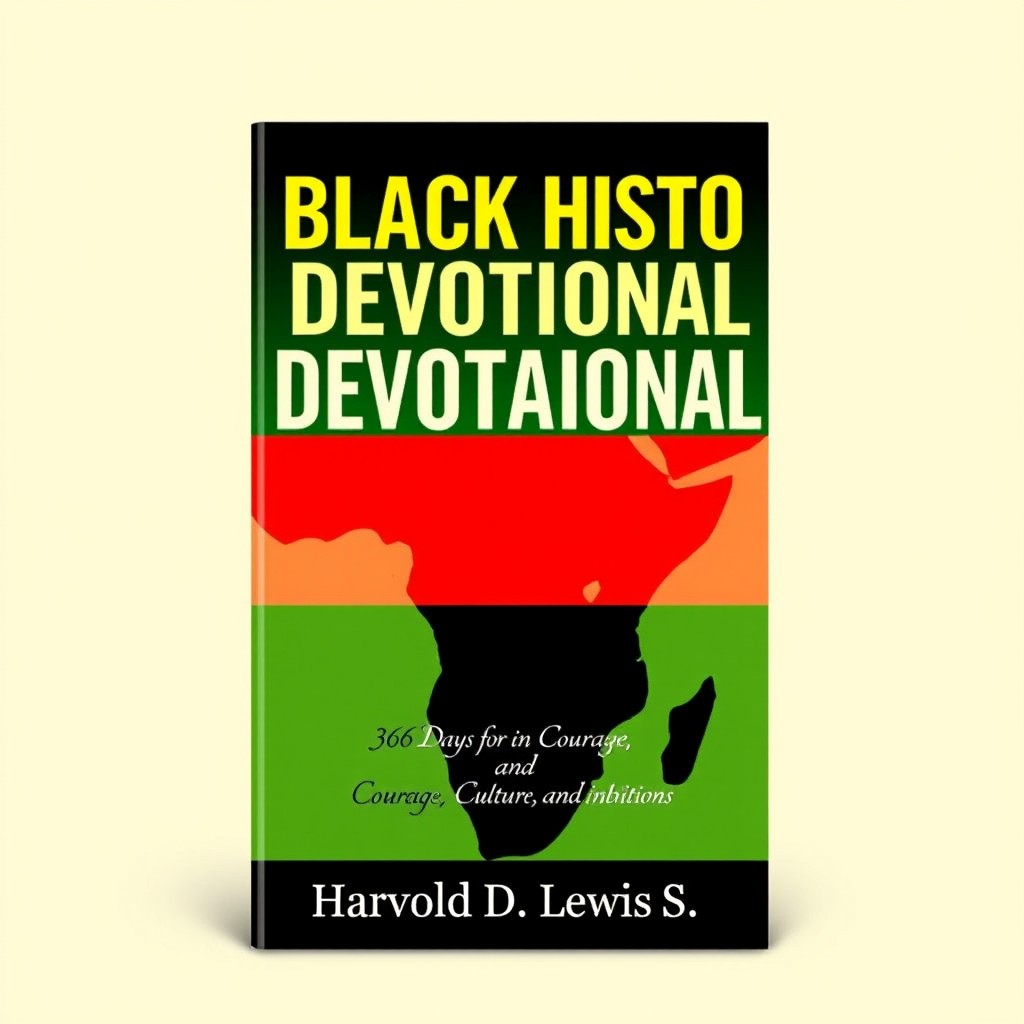 A striking book cover for 'The Black History Devotional: 366 Days of Courage, Culture, and Contributions' by Dr