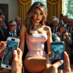 A striking 18-year-old Arabic woman, showcasing a gorgeous thin and petite figure with small breasts, a tiny waist, and very wide hips