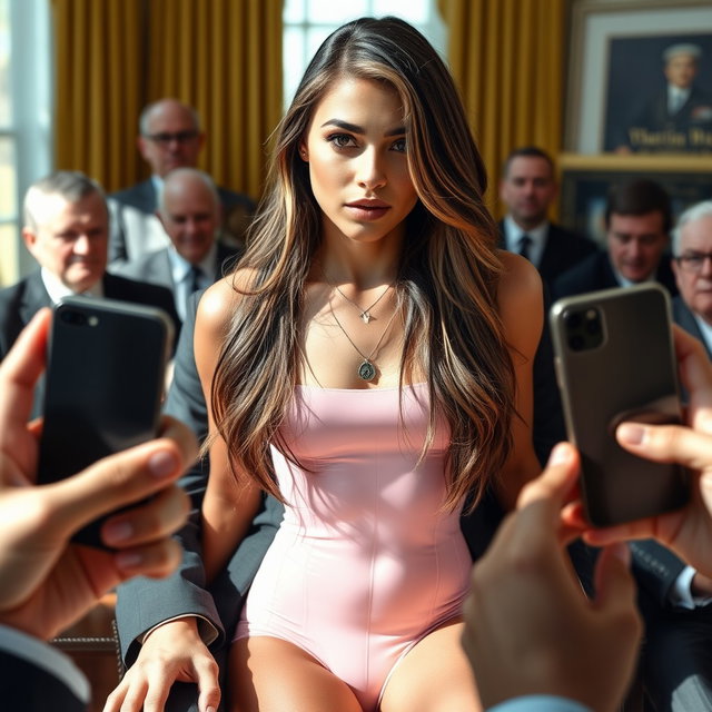 A mesmerizing 18-year-old Arabic woman with a gorgeous thin and petite frame, characterized by small breasts, a tiny waist, and very wide hips