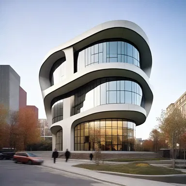 The modern architectural design incorporated a unique feature resembling a jumping gene, symbolizing the dynamic nature of the building.