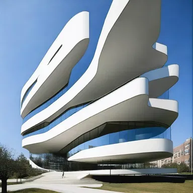 The modern architectural design incorporated a unique feature resembling a jumping gene, symbolizing the dynamic nature of the building.