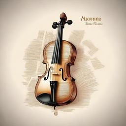 Assuming 'volune' was a typographical error, a cartoon drawing of a 'violin'. A beautifully detailed illustration of a shiny wooden violin with its fine strings, rosin dust surrounding it as the bow pulls across.