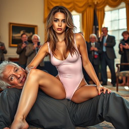 A stunning 18-year-old Arabic woman with an exquisite, skinny, and petite physique, characterized by small breasts, a tiny waist, and very wide hips