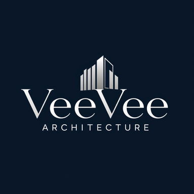 An elegant and sophisticated logo design featuring the text 'VeeVee Architecture'
