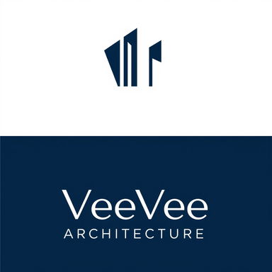 An elegant and sophisticated logo design featuring the text 'VeeVee Architecture'