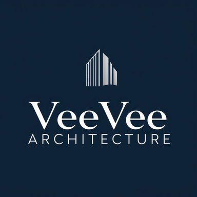 An elegant and sophisticated logo design featuring the text 'VeeVee Architecture'