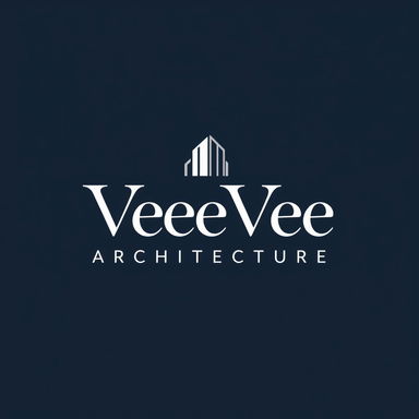An elegant and sophisticated logo design featuring the text 'VeeVee Architecture'
