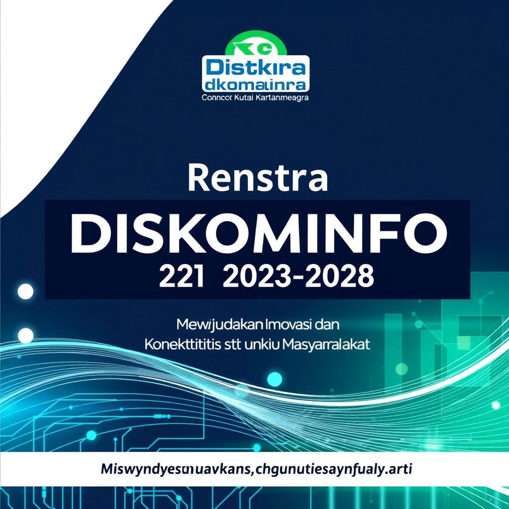 A sleek and professional cover design for the Renstra (Strategic Plan) of Diskominfo (Communications and Informatics) of Kutai Kartanegara
