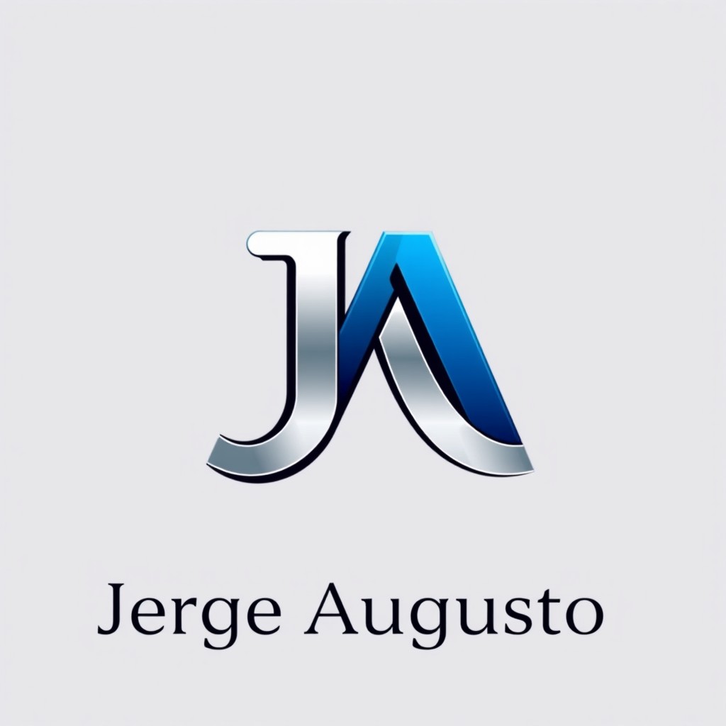 A modern and sleek logo design featuring the initials 'J' and 'A' representing the name Jorge Augusto