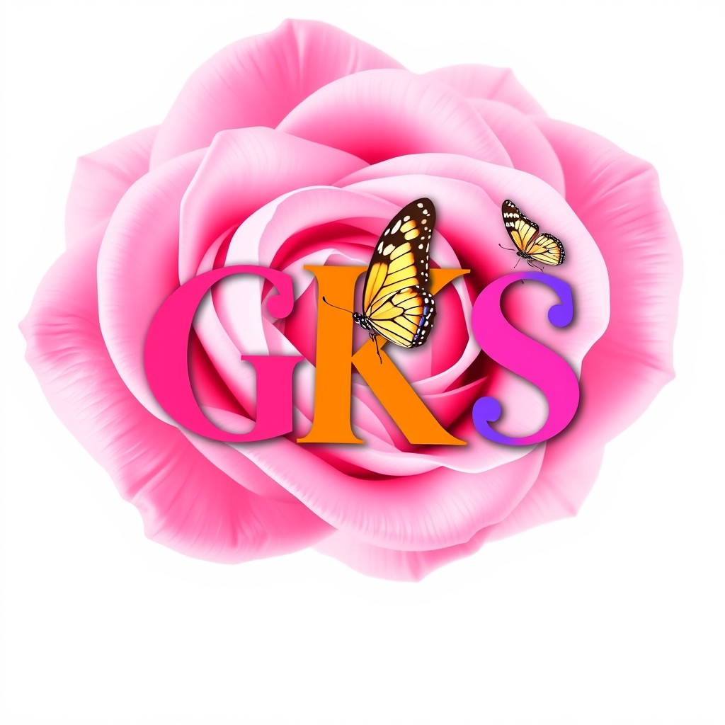 A creative logo design featuring the initials 'GKS' in dynamic, artistic lettering that exudes elegance and vibrancy