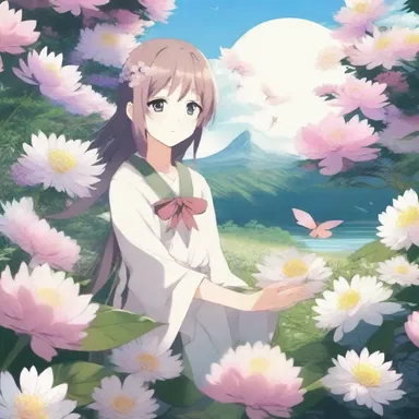 In the fantasy anime, a character discovers a rare unfading flower that grants eternal life.