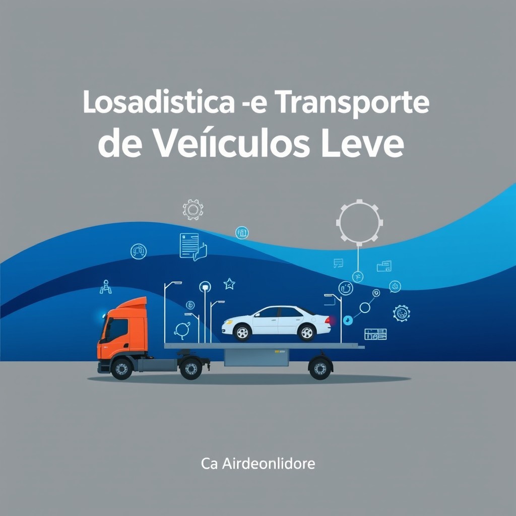 A professional and modern ebook cover design featuring the title 'Logística e Transporte de Veículos Leves'