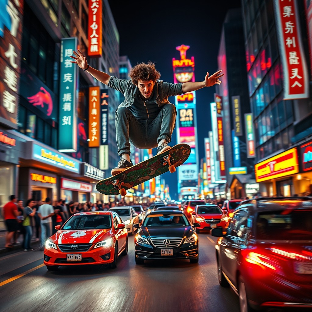 A still image that captures an exciting moment from a thrilling video, showing a dynamic action scene with bright colors and high energy