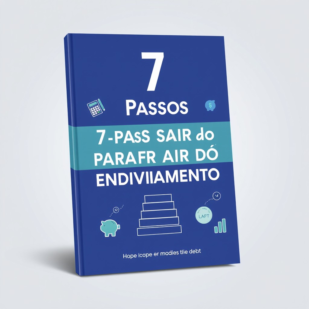 A professional e-book cover design for '7 Passos Para Sair do Endividamento'