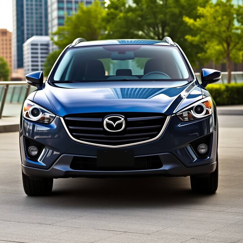 A Mazda CX-5 2013 model with a front bumper designed to resemble the 2018 version, while retaining the original 2013 headlights