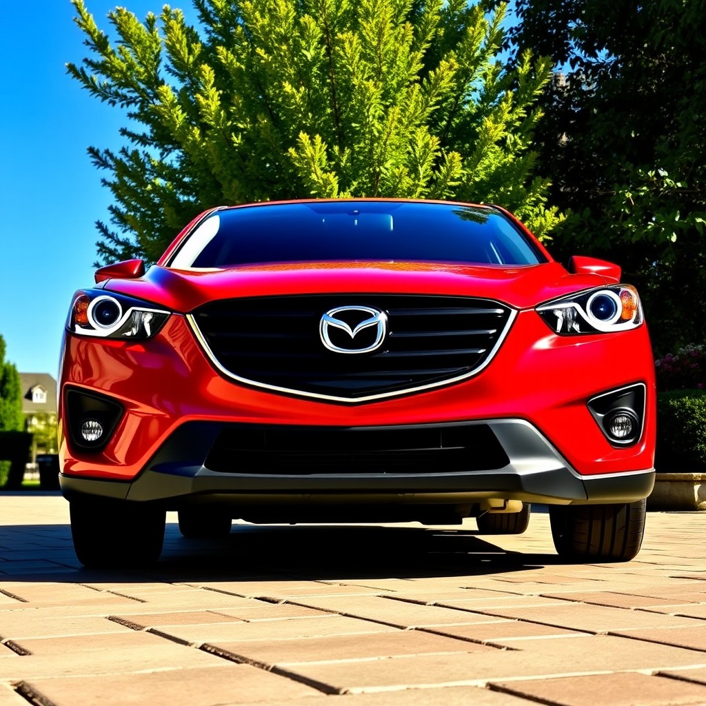 A Mazda CX-5 2013 model with a front bumper and grille design inspired by the 2020 version, seamlessly integrated with the classic styling of the 2013 body
