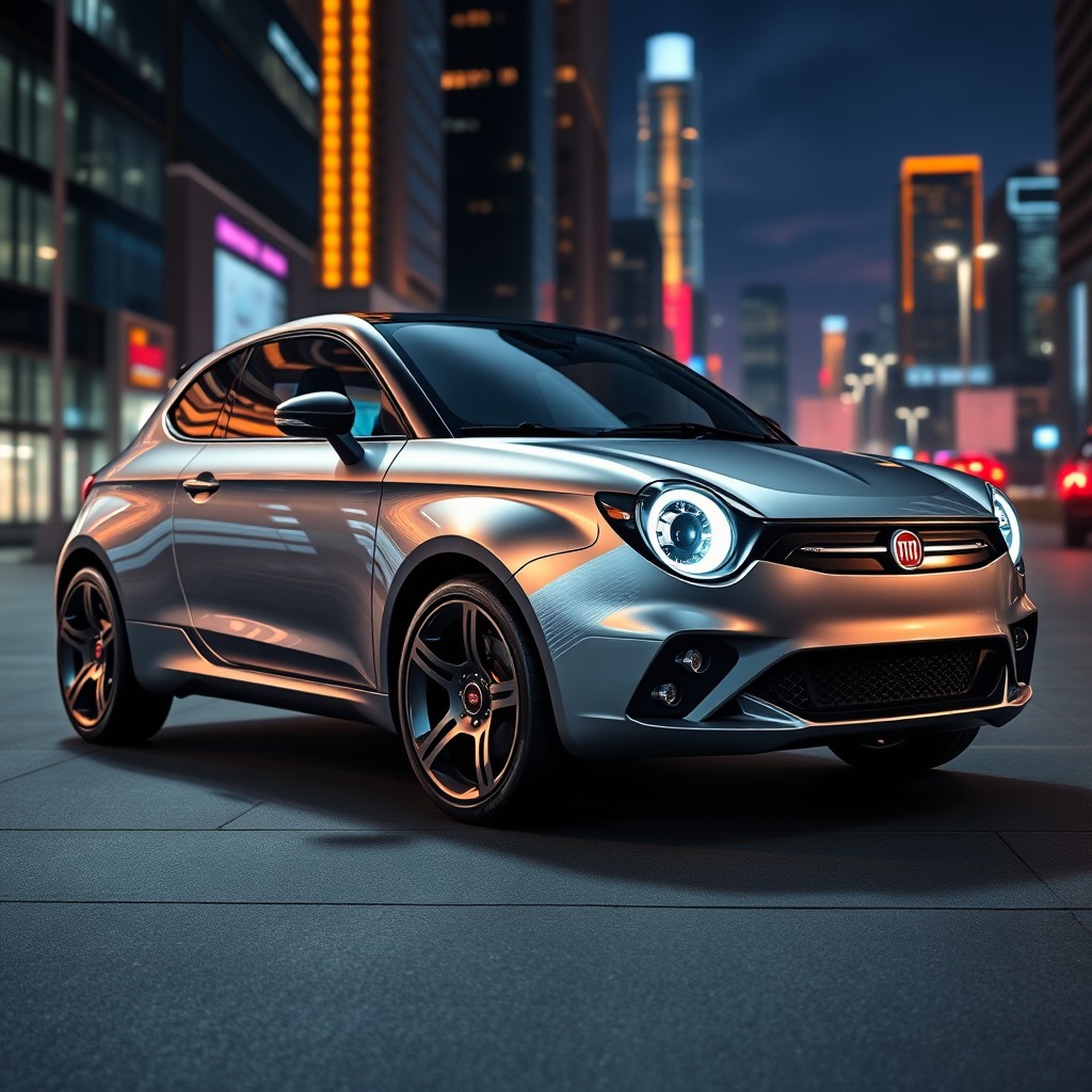A futuristic Fiat 128 Super Europa Deportivo, showcasing sleek and modern design elements