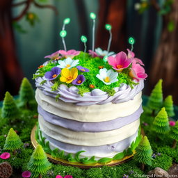 A visually stunning birthday cake inspired by the enchanting world of 'Ori and the Will of the Wisps'