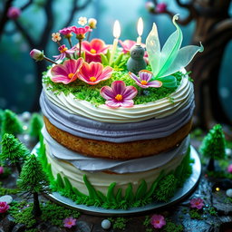 A visually stunning birthday cake inspired by the enchanting world of 'Ori and the Will of the Wisps'