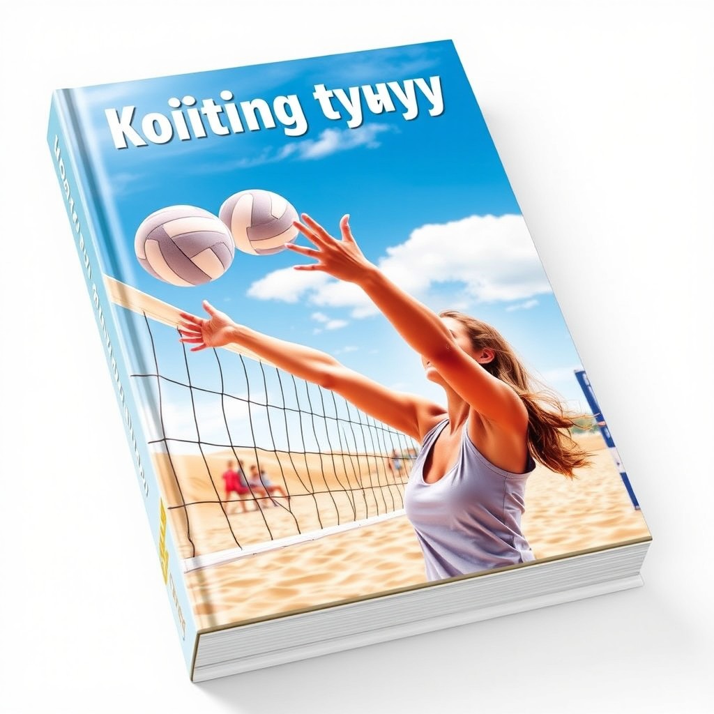 A book cover titled "Обойти твой блок" featuring a young woman positioned close to a volleyball net