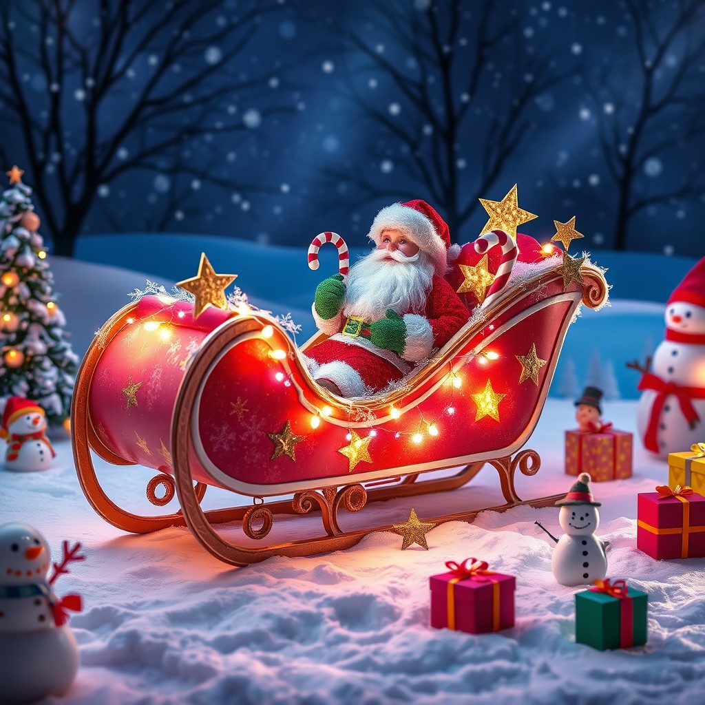 A creative and eco-friendly design for Santa Claus's sleigh