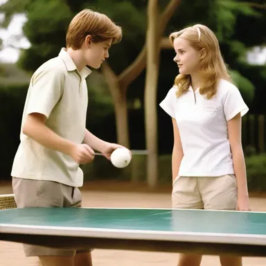 In the romantic movie 'Flipped', the main characters have a playful date where they hit a ping-pong ball back and forth.